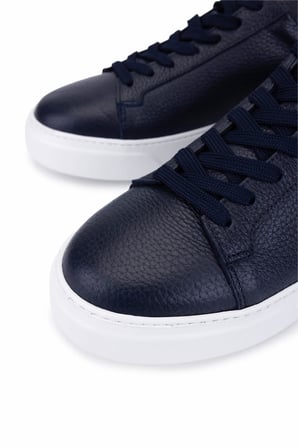 Tamer Tanca Erkek Hakiki Deri Lacivert Sneakers & Spor Ayakkabı 1212 2501 ERK AYK Y26 LACI FLTR