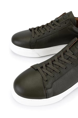Tamer Tanca Erkek Hakiki Deri Haki Sneakers & Spor Ayakkabı 1212 2501 ERK AYK Y26 HAKI FLTR