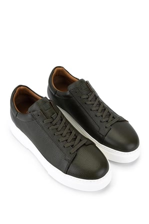 Tamer Tanca Erkek Hakiki Deri Haki Sneakers & Spor Ayakkabı 1212 2501 ERK AYK Y26 HAKI FLTR