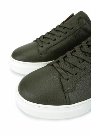 Tamer Tanca Erkek Hakiki Deri Haki Sneakers & Spor Ayakkabı 1212 2501 ERK AYK Y26 HAKI FLTR