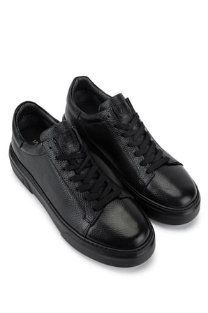 Tamer Tanca Erkek Hakiki Deri Siyah/Siyah Sneakers & Spor Ayakkabı 1212 2501 ERK AYK Y26 SYH TBN/SYH FLTR