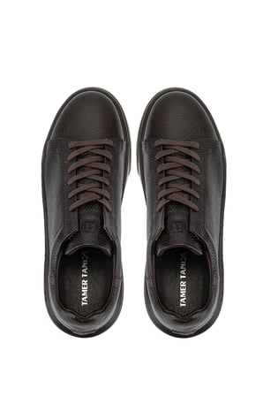 Tamer Tanca Erkek Hakiki Deri Kahverengi Taban Sneakers & Spor Ayakkabı 1212 2501 ERK AYK Y26 KHV TBN/KHV FLTR
