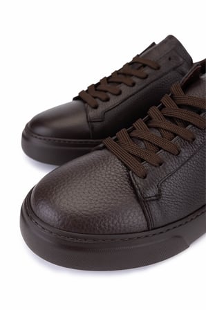 Tamer Tanca Erkek Hakiki Deri Kahverengi Taban Sneakers & Spor Ayakkabı 1212 2501 ERK AYK Y26 KHV TBN/KHV FLTR