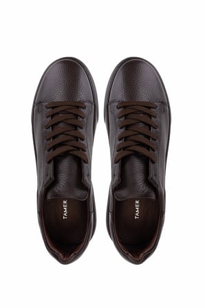 Tamer Tanca Erkek Hakiki Deri Kahverengi Taban Sneakers & Spor Ayakkabı 1212 2501 ERK AYK Y26 KHV TBN/KHV FLTR