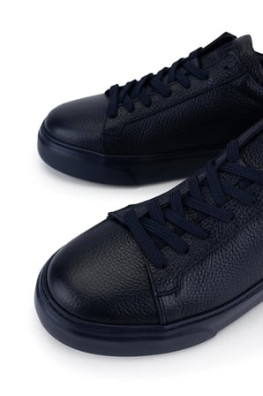 Tamer Tanca Erkek Hakiki Deri Lacivert Taban Sneakers & Spor Ayakkabı 1212 2501 ERK AYK Y26 LACI TBN/LACI FLTR