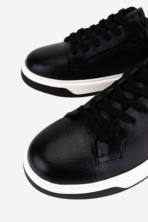 Valmenti Erkek Hakiki Deri Siyah Sneakers & Spor Ayakkabı 1212 2504 ERK AYK Y26 SYH FLTR/SYH MET