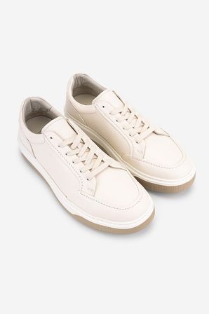 Valmenti Erkek Hakiki Deri Fildişi Sneakers & Spor Ayakkabı 1212 2506 ERK AYK Y26 FILDISI BYZ FLTR