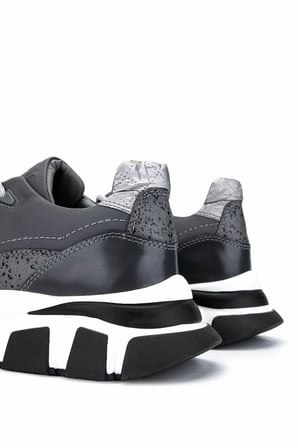 Tamer Tanca Erkek Hakiki Deri Gri Sneakers & Spor Ayakkabı 1145 12546-Y ERK AYK Y246 GRI PRST