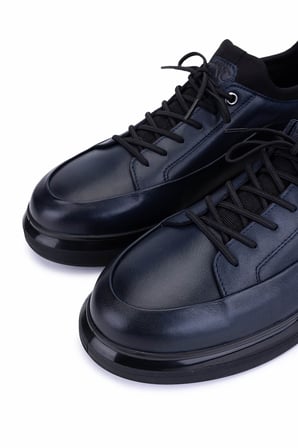 Tamer Tanca Erkek Hakiki Deri Lacivert Sneakers & Spor Ayakkabı 1145 20548 ERK AYK Y26 LACI ANL