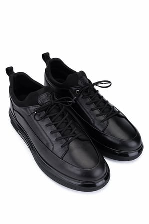 Tamer Tanca Erkek Hakiki Deri Siyah Analin Sneakers & Spor Ayakkabı 1145 20548 ERK AYK Y26 SIYAH ANL