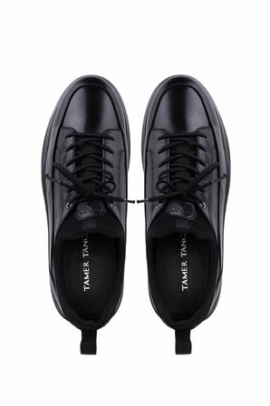 Tamer Tanca Erkek Hakiki Deri Siyah Analin Sneakers & Spor Ayakkabı 1145 20548 ERK AYK Y26 SIYAH ANL