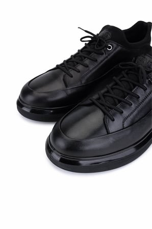 Tamer Tanca Erkek Hakiki Deri Siyah Analin Sneakers & Spor Ayakkabı 1145 20548 ERK AYK Y26 SIYAH ANL