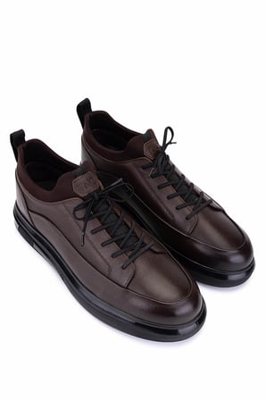 Tamer Tanca Erkek Hakiki Deri Kahverengi Sneakers & Spor Ayakkabı 1145 20548 ERK AYK Y26 KAHVE ANL