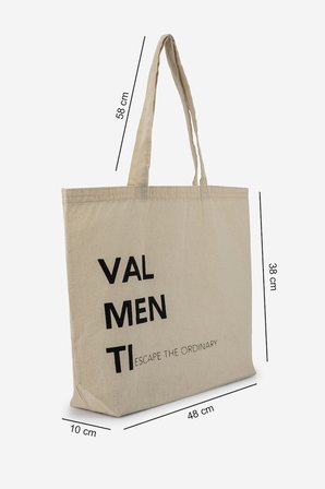 Valmenti Unisex Tekstil Siyah Bez Poşet Çanta 1223 VLMNT-2 BEZ POSET NTRL KTN/SYH YZ