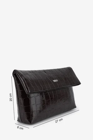 Valmenti Kadın Suni Deri Kahverengi Kroko Clutch Çanta 921 7484 BN CNT SK26-27 KAHVE KROKO