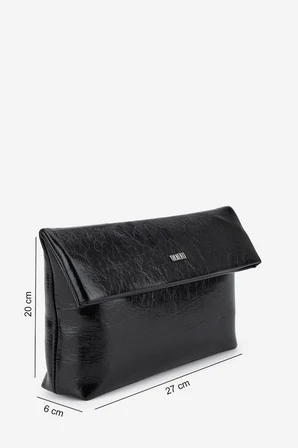 Valmenti Kadın Suni Deri Siyah Kırışık Rugan Clutch Çanta 921 7484 BN CNT SK26-27 SIYAH KRSK RGN