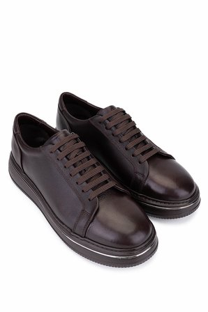 Tamer Tanca Erkek Hakiki Deri Kahverengi Sneakers & Spor Ayakkabı 870 500 ERK AYK SK26-27 KAHVE DR