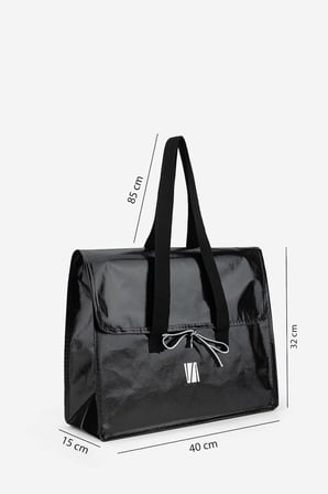 Valmenti Unisex Tekstil Siyah Orta Bez Poşet Çanta 1223 VAL-3500 ORTA BOY/SIYAH