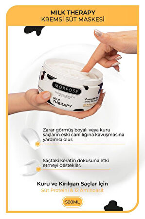 Morfose Milk Therapy Çift Fazlı Fön Sütü 400 ml + Milk Therapy Maske 500 ml