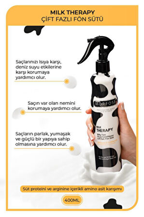 Morfose Milk Therapy Çift Fazlı Fön Sütü 400 ml + Milk Therapy Maske 500 ml