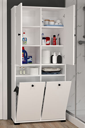 ATLAS NO.2 6 RAFLI 2 SEPETLİ BANYO DOLABI