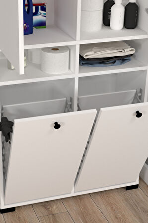 ATLAS NO.2 6 RAFLI 2 SEPETLİ BANYO DOLABI