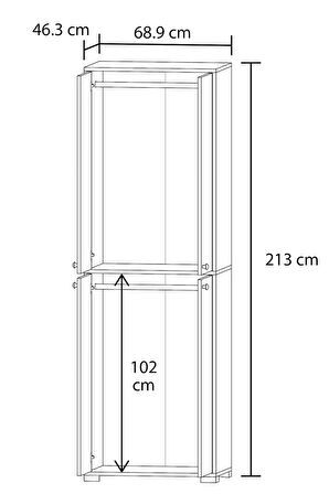 Bükreş No.1 2 Askılı Genç Odası Dolabı