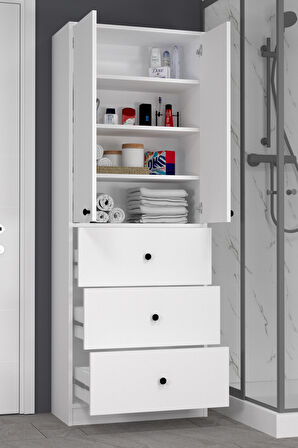 Güneş 3 Çekmeceli 2 Kapaklı Banyo Dolabı