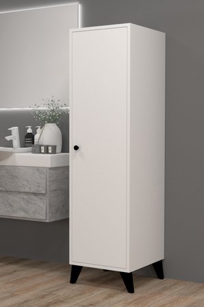 Tire XL Çok Amaçlı Boy Dolabı Beyaz Kapaklı Depolama Dolabı