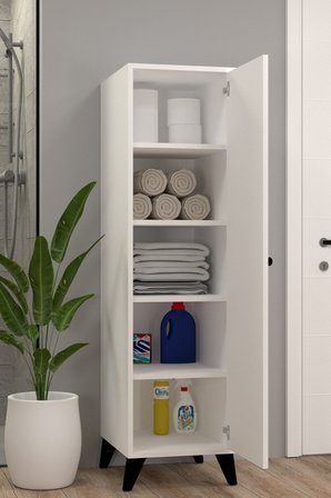 Tire XL Beyaz Banyo Dolabı Havlu ve Temizlik Dolabı