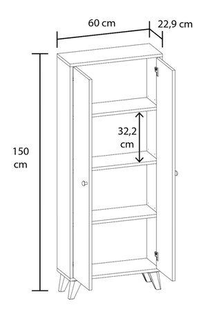 Meltem No.1 Çok Amaçlı Banyo Dolabı Ayarlanabilir Raflı Kapaklı Havlu ve Temizlik Dolabı