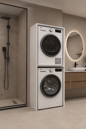 Atik No.1 Çamaşır ve Kurutma Makinesi Dolabı 2 Katlı Banyo Düzenleyici Çok Amaçlı Makine Dolabı