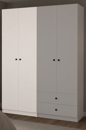 Prestij No.5 İki Kapaklı Askılıklı Bazalı Giysi Asma Dolabı Gardırop