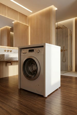 MAYA Çamaşır Makinesi Dolabı 36 mm Kalınlaştırmalı MDF Çok Amaçlı Banyo Dolabı