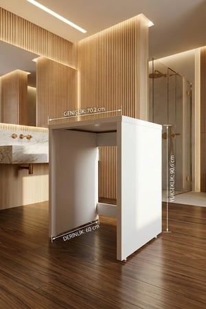 MAYA Çamaşır Makinesi Dolabı 36 mm Kalınlaştırmalı MDF Çok Amaçlı Banyo Dolabı
