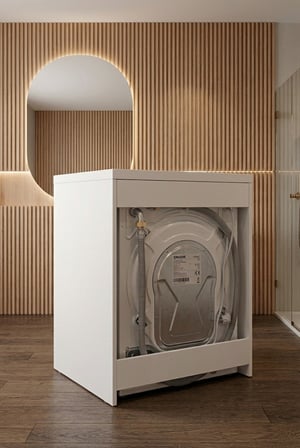 MAYA Çamaşır Makinesi Dolabı 36 mm Kalınlaştırmalı MDF Çok Amaçlı Banyo Dolabı
