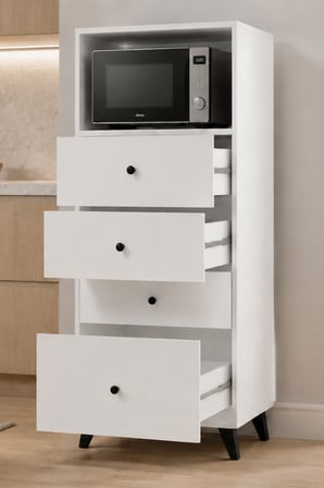 Hazal No.3 Dört Çekmeceli Mutfak Dolabı Çok Amaçlı Erzak ve Saklama Dolabı