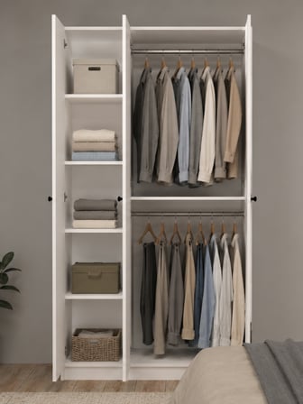 Prestij No.7 Üç Kapaklı Askılıklı Modüler Gardırop