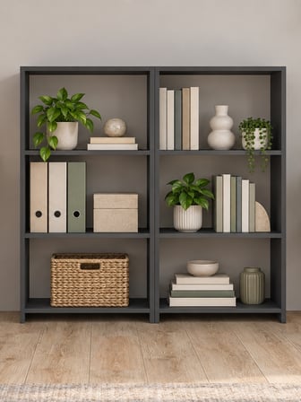 Marsel Kitaplık Çok Amaçlı Dekoratif Raflı Kitaplık Modüler Kitaplık Antrasit