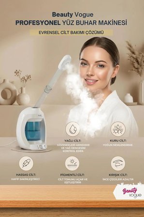 Beauty Vogue Masaüstü Vapozon Yüz Cilt Buhar Makinesi Ozonlu Cilt Bakımı Profesy