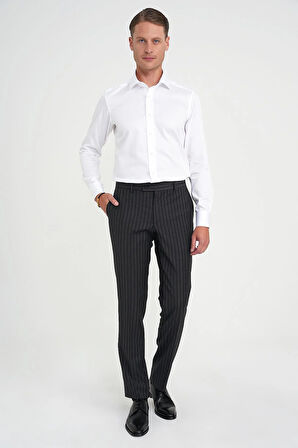 Slim Fit %100 Pamuk Non Iron Kumaş Klasik Beyaz Gömlek Gk 734