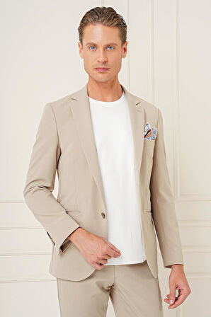 C 680 Slim Fit Bej Spor Ceket