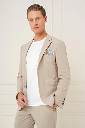 C 680 Slim Fit Bej Spor Ceket