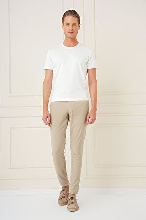 P 1161 Slim Fit Bej Klasik Pantolon