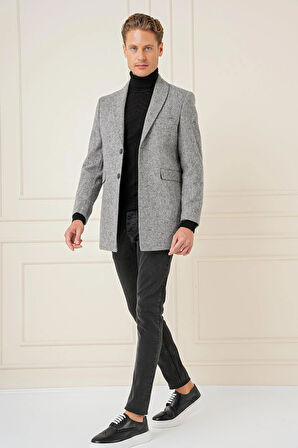 KA 084 Slim Fit Gri Spor Kaban