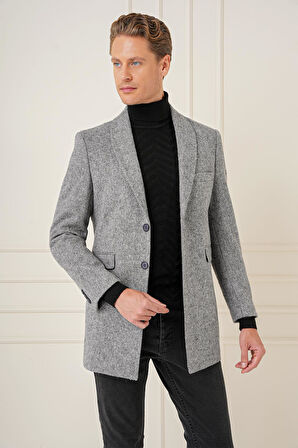 KA 084 Slim Fit Gri Spor Kaban