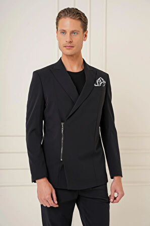 C 687 Slim Fit Siyah Spor Ceket