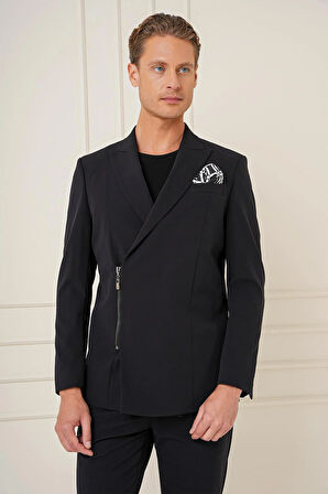 C 687 Slim Fit Siyah Spor Ceket