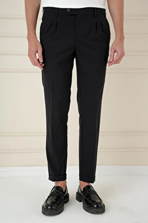 P 1162 Slim Fit Siyah Klasik Pantolon