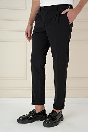 P 1162 Slim Fit Siyah Klasik Pantolon